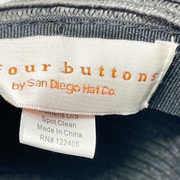 San Diego Hat Co. Four Buttons Black Paper Beach Sun Hat Women’s One Size OSFM - Picture 9 of 11